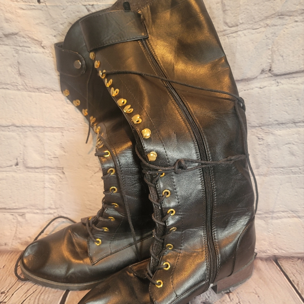 Very long low healed Antique boots....